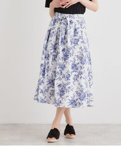 LAURA ASHLEY / ローラ アシュレイ スカート | 【洗える／コットン100％／ウエストゴム／3colors】ウォールド ガーデン柄スカート