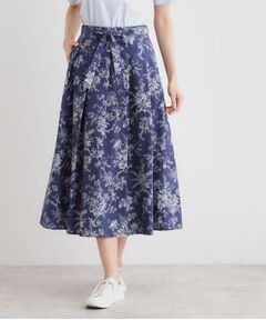 LAURA ASHLEY / ローラ アシュレイ スカート | 【洗える／コットン100％／ウエストゴム／3colors】ウォールド ガーデン柄スカート