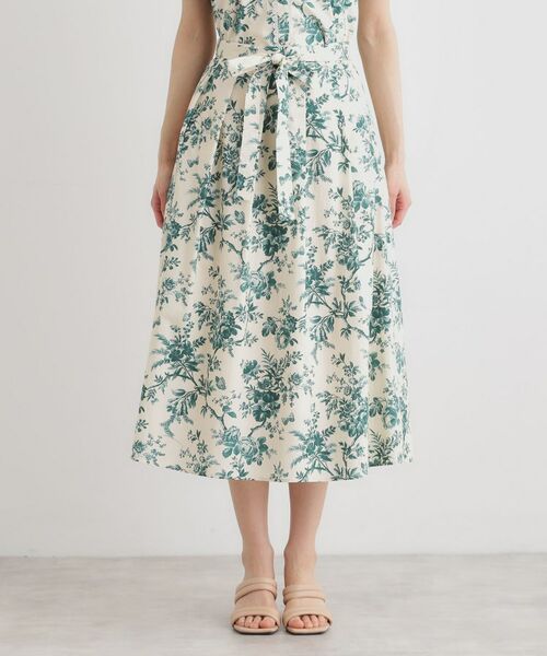 LAURA ASHLEY / ローラ アシュレイ スカート | 【洗える／コットン100％／ウエストゴム／3colors】ウォールド ガーデン柄スカート | 詳細13