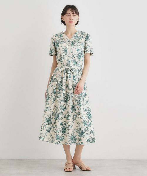 LAURA ASHLEY / ローラ アシュレイ スカート | 【洗える／コットン100％／ウエストゴム／3colors】ウォールド ガーデン柄スカート | 詳細2