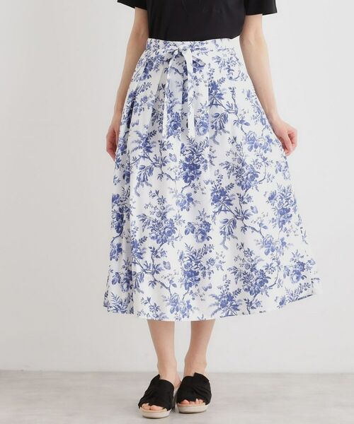 LAURA ASHLEY / ローラ アシュレイ スカート | 【洗える／コットン100％／ウエストゴム／3colors】ウォールド ガーデン柄スカート | 詳細5