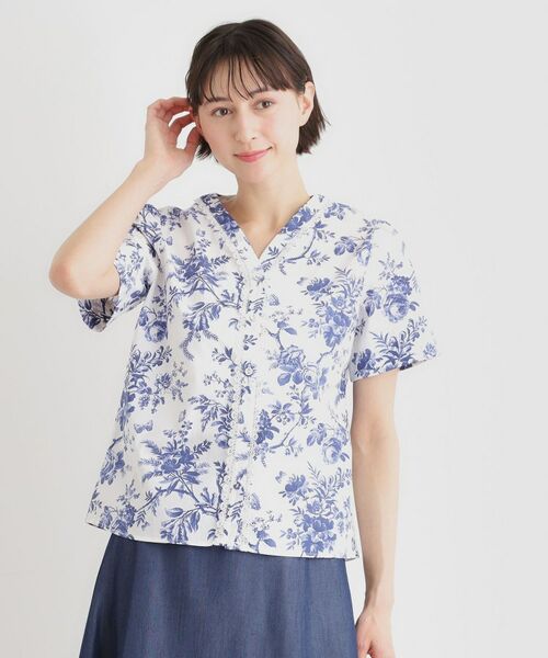 LAURA ASHLEY / ローラ アシュレイ シャツ・ブラウス | 【洗える／コットン100％／3colors／同柄アイテムあり】ウォールド ガーデン柄ブラウス | 詳細5