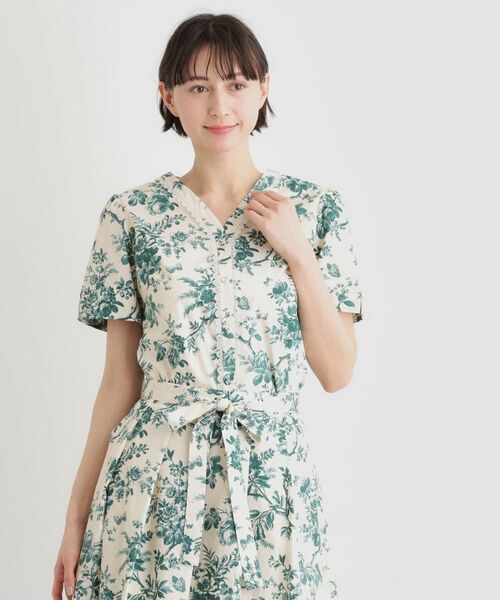 LAURA ASHLEY / ローラ アシュレイ シャツ・ブラウス | 【洗える／コットン100％／3colors／同柄アイテムあり】ウォールド ガーデン柄ブラウス（グリーン(123)）