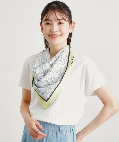 LAURA ASHLEY / ローラ アシュレイ バンダナ・スカーフ | 【シルク100％／60×60cm】ハービー フィールド柄スカーフ | 詳細4