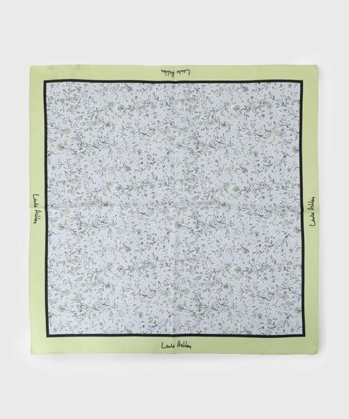 LAURA ASHLEY / ローラ アシュレイ バンダナ・スカーフ | 【シルク100％／60×60cm】ハービー フィールド柄スカーフ（ブルー(191)）