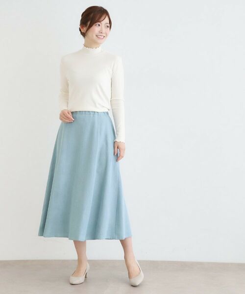 LAURA ASHLEY / ローラ アシュレイ ロング・マキシ丈スカート | 【定番人気！脇ファスナーあり／ウエストゴム】セルロース デニムスカート | 詳細2