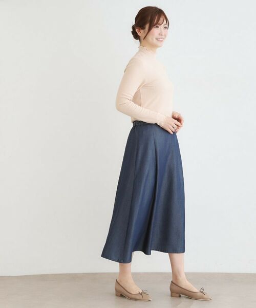 LAURA ASHLEY / ローラ アシュレイ ロング・マキシ丈スカート | 【定番人気！脇ファスナーあり／ウエストゴム】セルロース デニムスカート | 詳細7