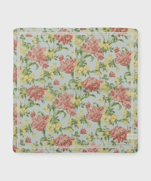 LAURA ASHLEY / ローラ アシュレイ ハンカチ | ユリ柄 プリントハンカチ（ブルー(191)）