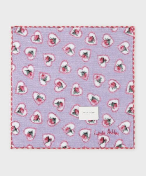 LAURA ASHLEY / ローラ アシュレイ ハンカチ | オデッサラヴハーツ柄プリントタオルハンカチ（パープル(181)）
