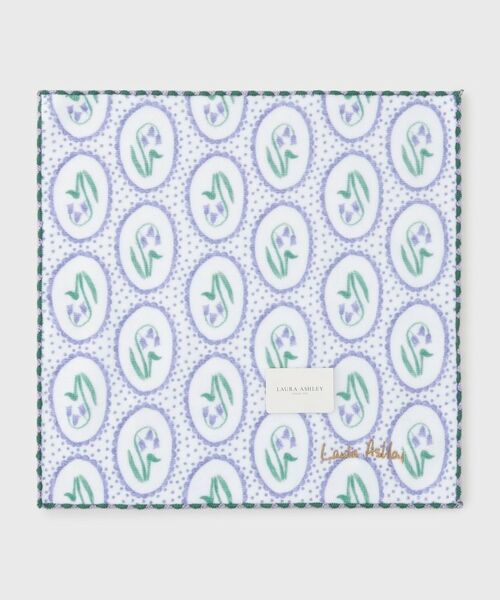 LAURA ASHLEY / ローラ アシュレイ ハンカチ | アリーブルーベルウィズスポット柄プリントタオルハンカチ（パープル(181)）