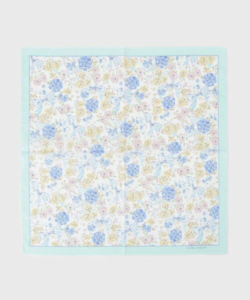 LAURA ASHLEY / ローラ アシュレイ ハンカチ | 大リボン＆お花 プリントハンカチ | 詳細1