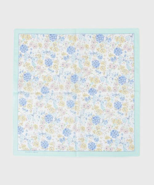 LAURA ASHLEY / ローラ アシュレイ ハンカチ | 大リボン＆お花 プリントハンカチ | 詳細2