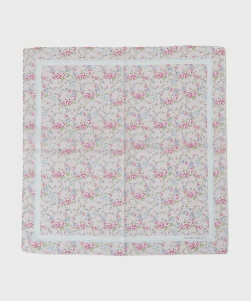 LAURA ASHLEY / ローラ アシュレイ ハンカチ | 小リボン＆お花 プリントハンカチ | 詳細1