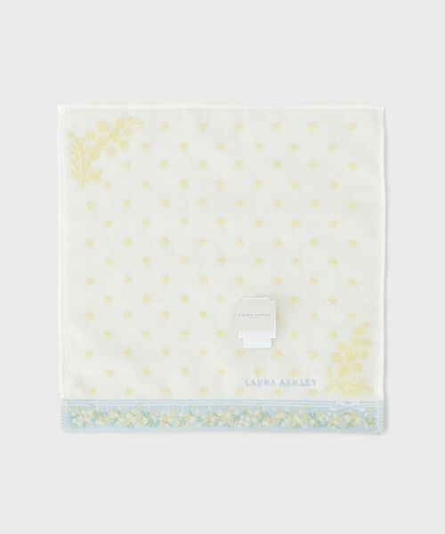 LAURA ASHLEY / ローラ アシュレイ ハンカチ | ミモザヘムドットタオルハンカチ（ホワイト(101)）