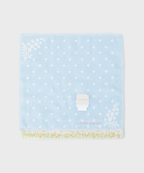 LAURA ASHLEY / ローラ アシュレイ ハンカチ | ミモザヘムドットタオルハンカチ（ブルー(191)）
