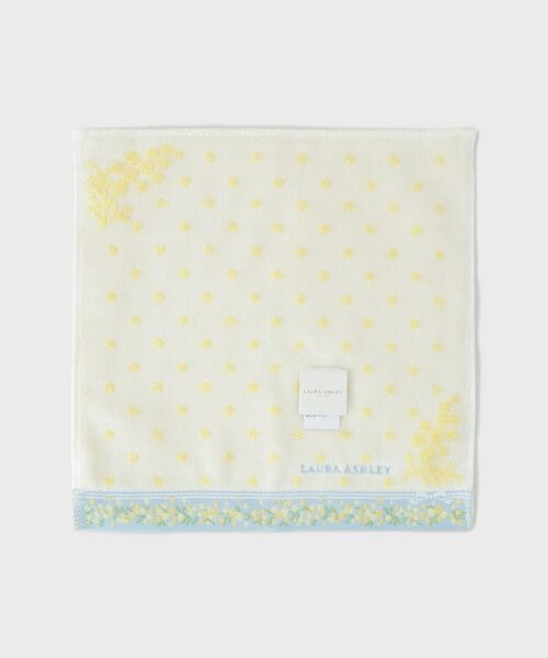 LAURA ASHLEY / ローラ アシュレイ ハンカチ | 【WEB限定／お配りギフトにおすすめ！／ラッピング資材付き】ミモザドットタオルハンカチ 白 5枚セット | 詳細2