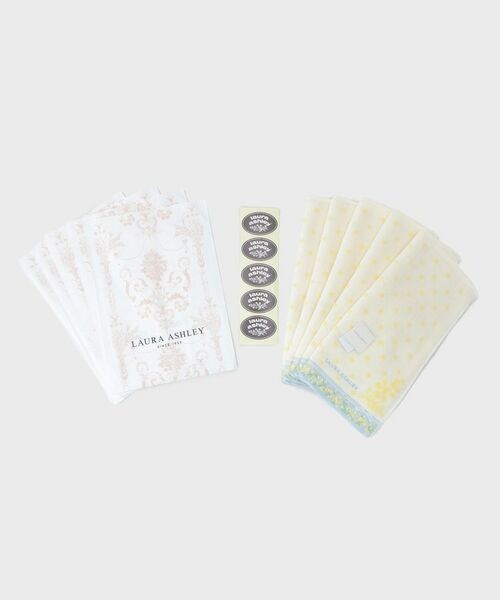 LAURA ASHLEY / ローラ アシュレイ ハンカチ | 【WEB限定／お配りギフトにおすすめ！／ラッピング資材付き】ミモザドットタオルハンカチ 白 5枚セット（ホワイト(101)）