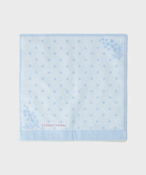 LAURA ASHLEY / ローラ アシュレイ ハンカチ | 【WEB限定／お配りギフトにおすすめ！／ラッピング資材付き】ミモザドットタオルハンカチ 青 5枚セット | 詳細3