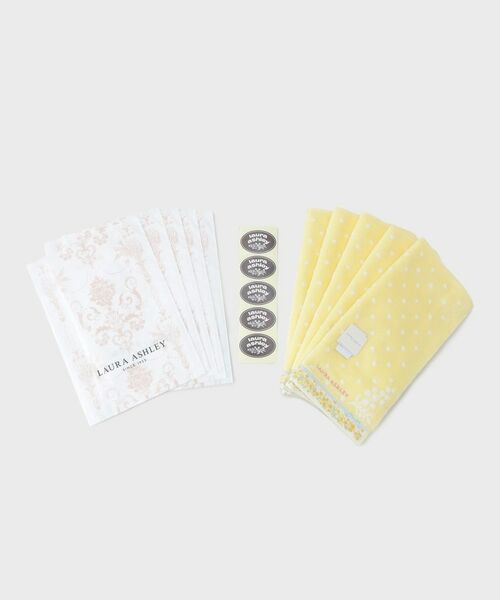 LAURA ASHLEY / ローラ アシュレイ ハンカチ | 【WEB限定／お配りギフトにおすすめ！／ラッピング資材付き】ミモザドットタオルハンカチ 黄 5枚セット | 詳細1
