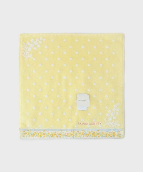 LAURA ASHLEY / ローラ アシュレイ ハンカチ | 【WEB限定／お配りギフトにおすすめ！／ラッピング資材付き】ミモザドットタオルハンカチ 黄 5枚セット | 詳細2