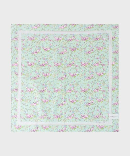 LAURA ASHLEY / ローラ アシュレイ ハンカチ | 【WEB限定／お配りギフトにおすすめ！／ラッピング資材付き】小リボン＆お花 プリントハンカチ ミント 5枚セット | 詳細2