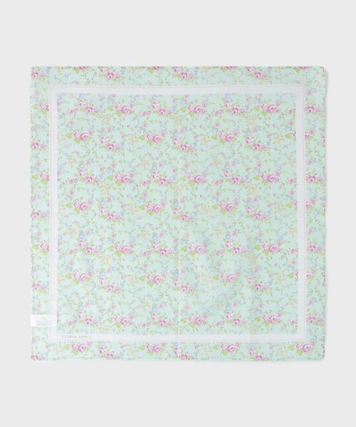 LAURA ASHLEY / ローラ アシュレイ ハンカチ | 【WEB限定／お配りギフトにおすすめ！／ラッピング資材付き】小リボン＆お花 プリントハンカチ ミント 5枚セット | 詳細3