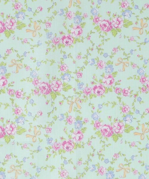 LAURA ASHLEY / ローラ アシュレイ ハンカチ | 【WEB限定／お配りギフトにおすすめ！／ラッピング資材付き】小リボン＆お花 プリントハンカチ ミント 5枚セット | 詳細4