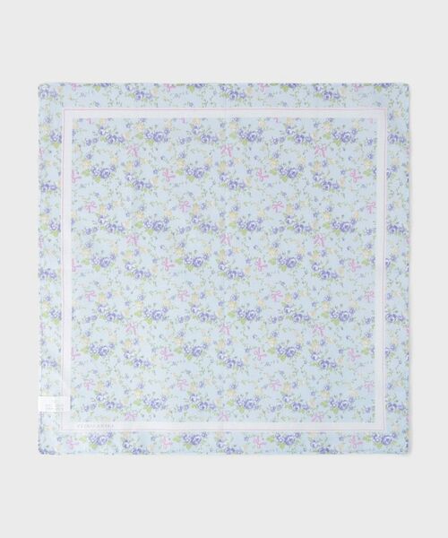 LAURA ASHLEY / ローラ アシュレイ ハンカチ | 【WEB限定／お配りギフトにおすすめ！／ラッピング資材付き】小リボン＆お花 プリントハンカチ 青 5枚セット | 詳細3