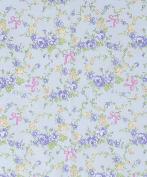LAURA ASHLEY / ローラ アシュレイ ハンカチ | 【WEB限定／お配りギフトにおすすめ！／ラッピング資材付き】小リボン＆お花 プリントハンカチ 青 5枚セット | 詳細4
