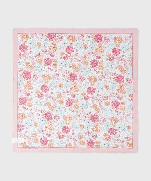 LAURA ASHLEY / ローラ アシュレイ ハンカチ | 【WEB限定／お配りギフトにおすすめ！／ラッピング資材付き】大リボン＆お花 プリントハンカチ ピンク 5枚セット | 詳細3