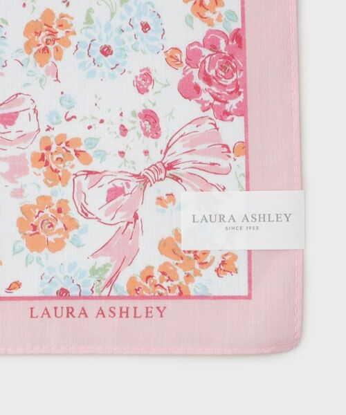 LAURA ASHLEY / ローラ アシュレイ ハンカチ | 【WEB限定／お配りギフトにおすすめ！／ラッピング資材付き】大リボン＆お花 プリントハンカチ ピンク 5枚セット | 詳細5