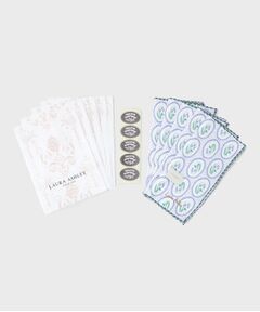 LAURA ASHLEY / ローラ アシュレイ ハンカチ | 【WEB限定／お配りギフトにおすすめ！／ラッピング資材付き】アリーブルーベルウィズスポット柄プリントタオルハンカチ 5枚セット