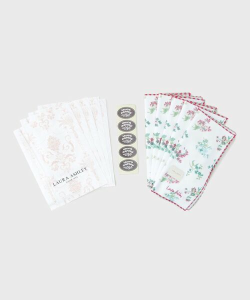 LAURA ASHLEY / ローラ アシュレイ ハンカチ | 【WEB限定／お配りギフトにおすすめ！／ラッピング資材付き】キーリーポージー柄プリントタオルハンカチ 5枚セット（アイボリー(104)）