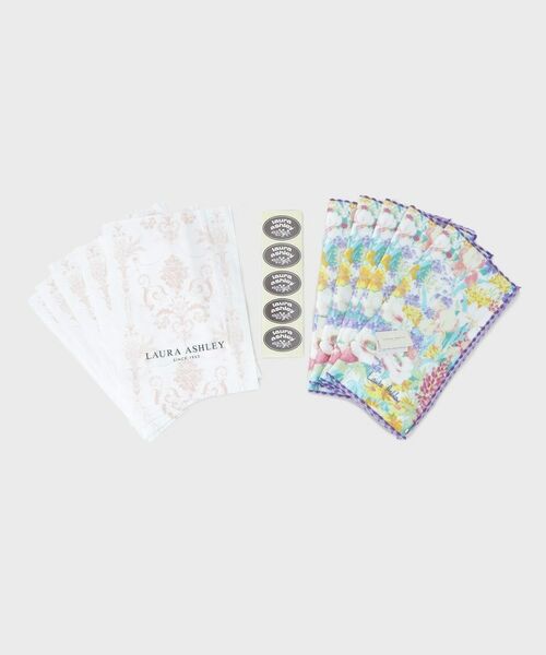 LAURA ASHLEY / ローラ アシュレイ ハンカチ | 【WEB限定／お配りギフトにおすすめ！／ラッピング資材付き】エヴァリンガムメドウ柄プリントタオルハンカチ 5枚セット | 詳細1