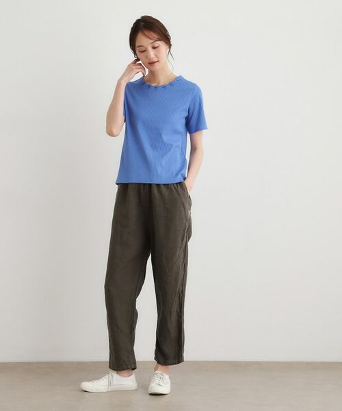 LAURA ASHLEY / ローラ アシュレイ カットソー | 【日本製／コットン100％】スカラップ刺繍カットソー | 詳細10