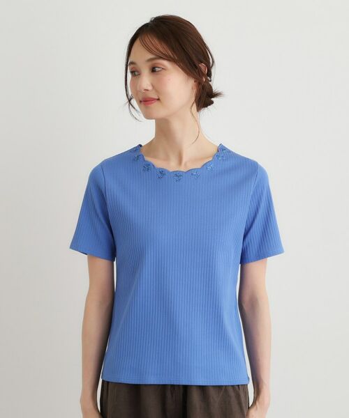 LAURA ASHLEY / ローラ アシュレイ カットソー | 【日本製／コットン100％】スカラップ刺繍カットソー | 詳細17