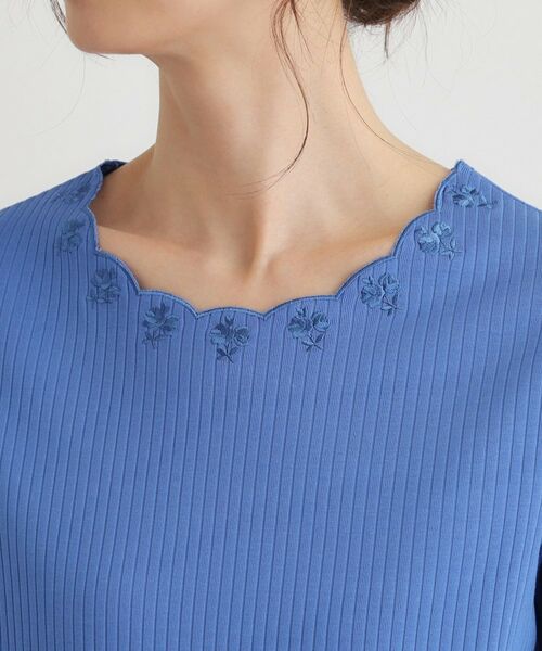 LAURA ASHLEY / ローラ アシュレイ カットソー | 【日本製／コットン100％】スカラップ刺繍カットソー | 詳細20