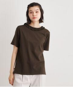 LAURA ASHLEY / ローラ アシュレイ カットソー | 【前後2WAY／洗える／コットン100％／日本製／定番人気！】フリルネックカットソー