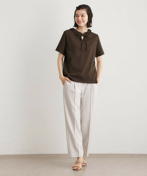 LAURA ASHLEY / ローラ アシュレイ カットソー | 【前後2WAY／洗える／コットン100％／日本製／定番人気！】フリルネックカットソー | 詳細10