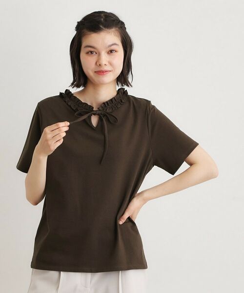LAURA ASHLEY / ローラ アシュレイ カットソー | 【前後2WAY／洗える／コットン100％／日本製／定番人気！】フリルネックカットソー | 詳細8