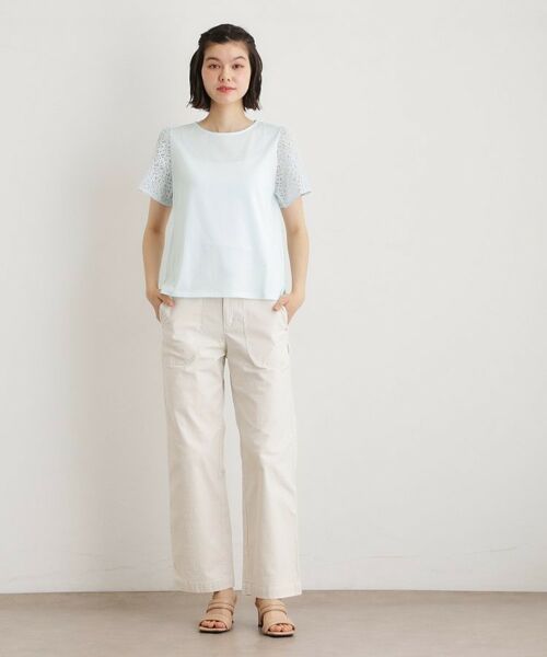 LAURA ASHLEY / ローラ アシュレイ カットソー | 【洗える／コットン100％／日本製】レーススリーブカットソー | 詳細10