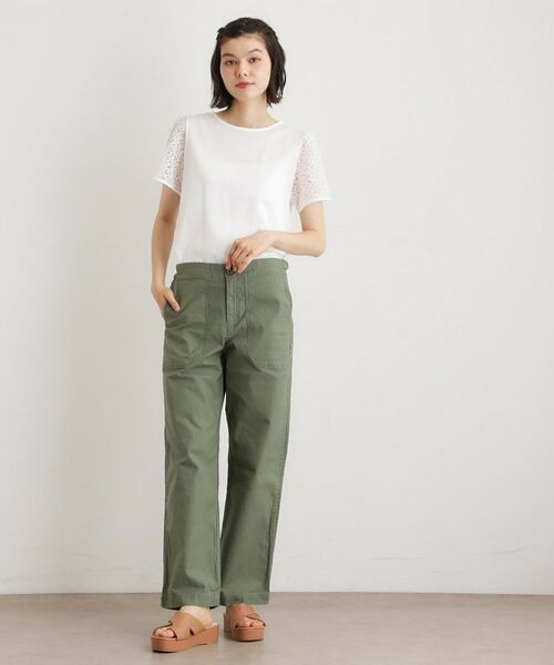 LAURA ASHLEY / ローラ アシュレイ カットソー | 【洗える／コットン100％／日本製】レーススリーブカットソー | 詳細2