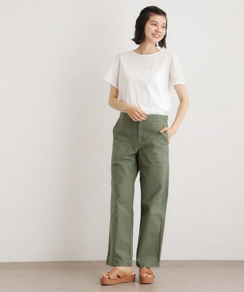 LAURA ASHLEY / ローラ アシュレイ カットソー | 【洗える／コットン100％／日本製】レーススリーブカットソー | 詳細3