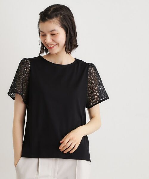LAURA ASHLEY / ローラ アシュレイ カットソー | 【洗える／コットン100％／日本製】レーススリーブカットソー | 詳細5