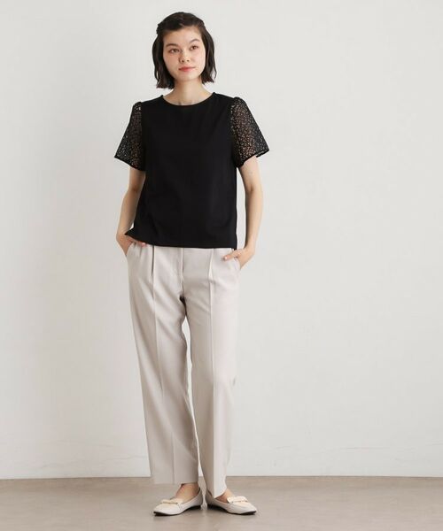 LAURA ASHLEY / ローラ アシュレイ カットソー | 【洗える／コットン100％／日本製】レーススリーブカットソー | 詳細6