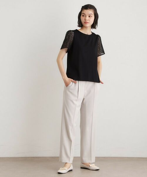 LAURA ASHLEY / ローラ アシュレイ カットソー | 【洗える／コットン100％／日本製】レーススリーブカットソー | 詳細7
