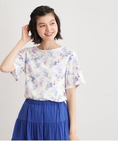LAURA ASHLEY / ローラ アシュレイ カットソー | 【UVカット／接触冷感】ポリー柄 コットンジャージーTシャツ