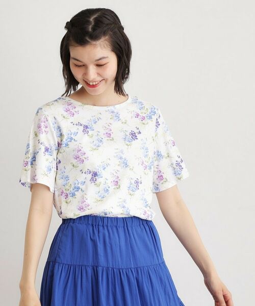 LAURA ASHLEY / ローラ アシュレイ カットソー | 【UVカット／接触冷感】ポリー柄 コットンジャージーTシャツ | 詳細1