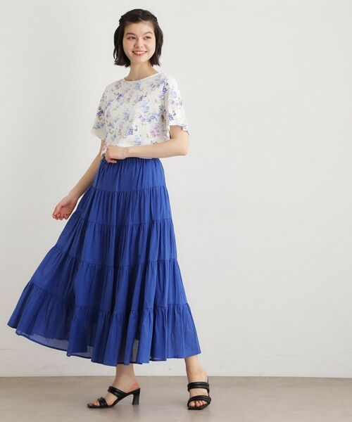 LAURA ASHLEY / ローラ アシュレイ カットソー | 【UVカット／接触冷感】ポリー柄 コットンジャージーTシャツ | 詳細3