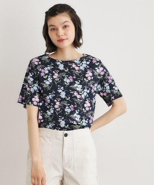 LAURA ASHLEY / ローラ アシュレイ カットソー | 【UVカット／接触冷感】ポリー柄 コットンジャージーTシャツ | 詳細5